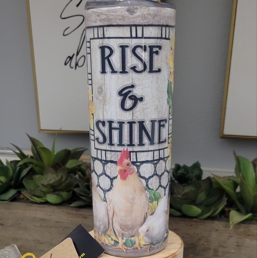 20oz Steel no leak tumbler chicken